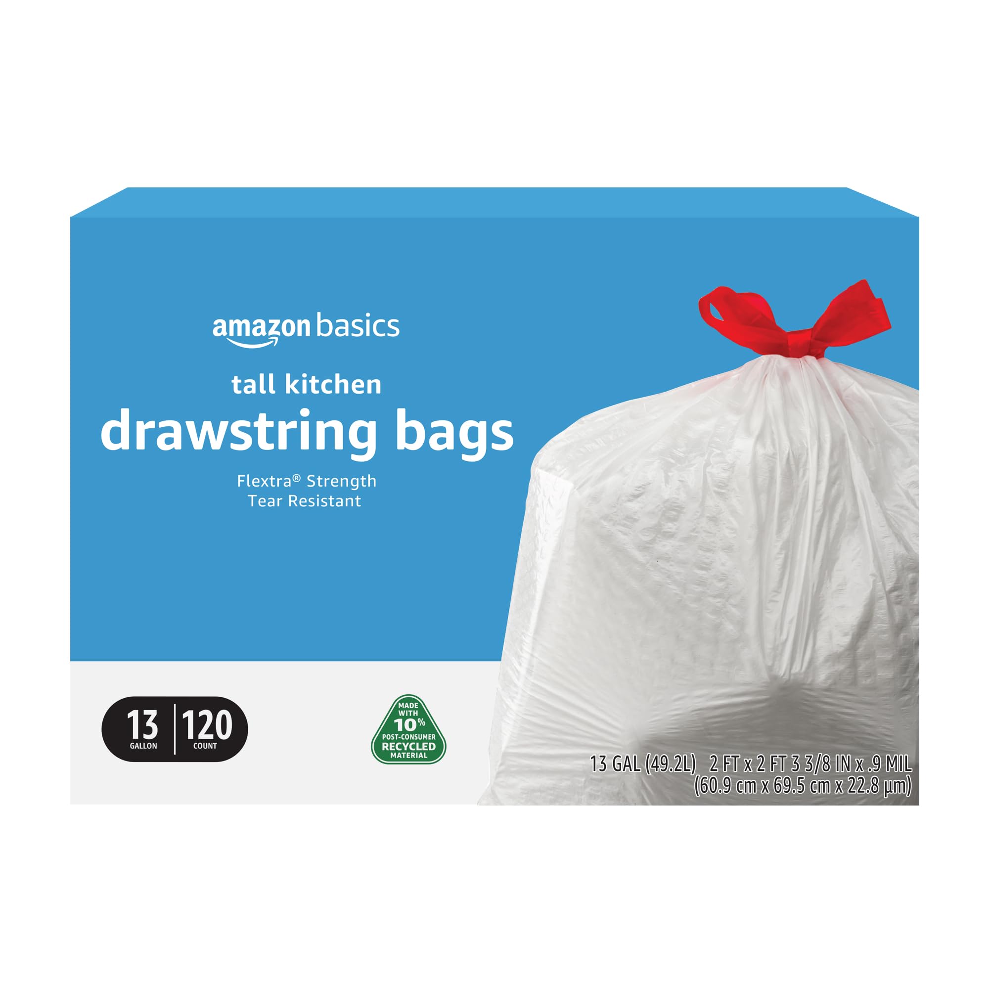 Amazon.com: Amazon Basics 13 Gallon Tall Kitchen Drawstring Trash